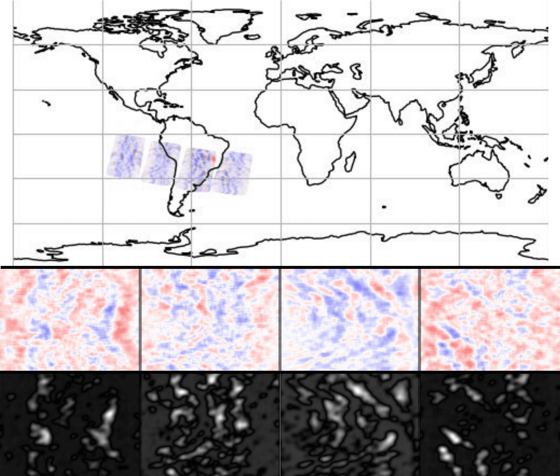 Comparison of temperature maps before and after wave patterns