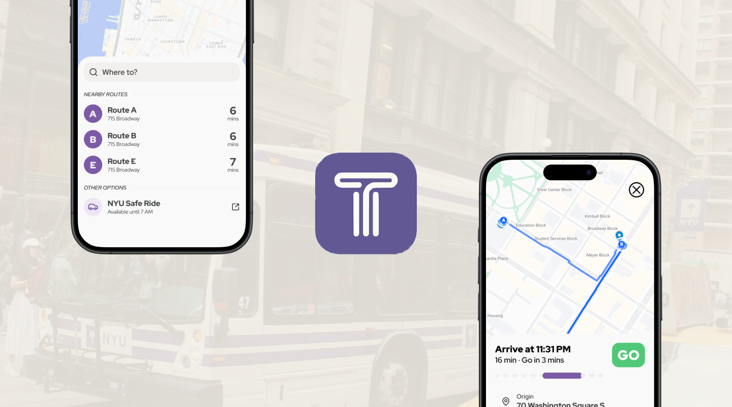 University shuttle transit app